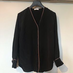 Sandro H18 Black Silk Blouse size 1